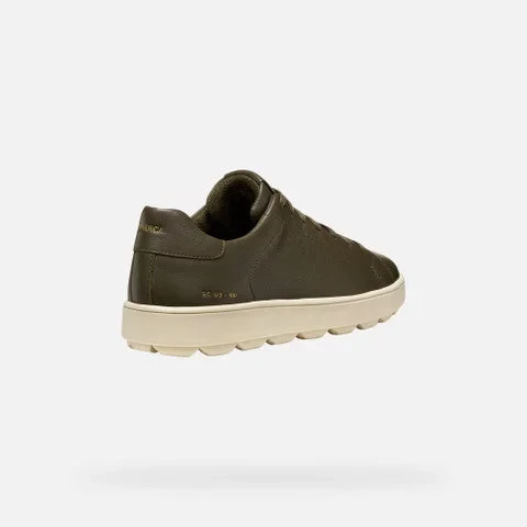 Geox Spherica ECUB-1 Men's Sneakers Military Style 44 Breathable Tumbled Leather Lightweight Cushioning for Everyday Wear - Geox - Image 7