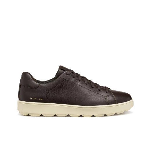 Geox Spherica ECUB-1 Men's Sneakers Coffee Color 41 US Size Tumbled Leather Breathable Cushioning Lightweight City Casual Shoes - Geox - Image 2