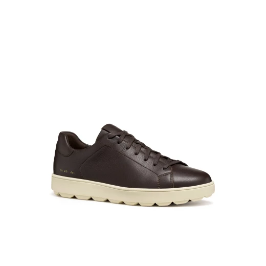 Geox Spherica ECUB-1 Men's Sneakers Coffee Color 41 US Size Tumbled Leather Breathable Cushioning Lightweight City Casual Shoes - Geox - Image 6
