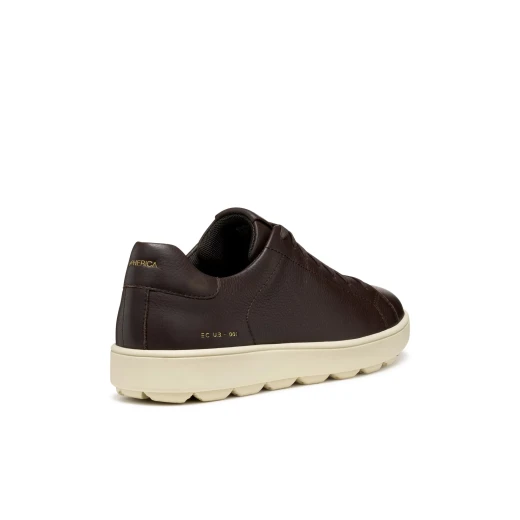 Geox Spherica ECUB-1 Men's Sneakers Coffee Color 41 US Size Tumbled Leather Breathable Cushioning Lightweight City Casual Shoes - Geox - Image 7