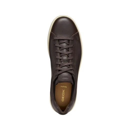 Geox Spherica ECUB-1 Men's Sneakers Coffee Color 41 US Size Tumbled Leather Breathable Cushioning Lightweight City Casual Shoes - Geox - Image 9