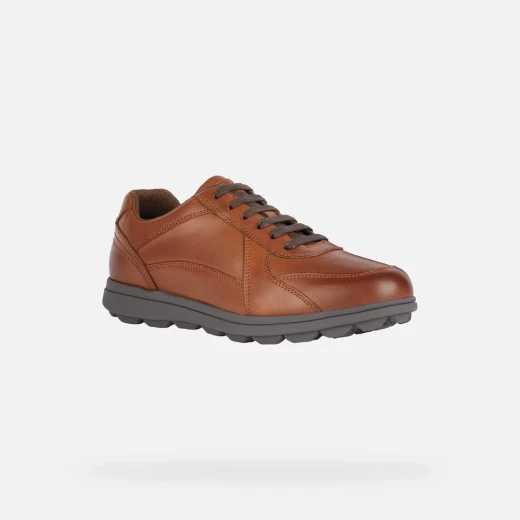 Geox Spherica EC12 Men's Sneaker in Cognac Brown: Ultra Cushioned Leather Shoes for Everyday Wear. Breathable Comfort, Size 42. - Image 12