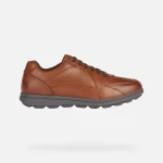 Geox Spherica EC12 Men's Sneaker Cognac Leather Ultra Cushioned Breathable Shoes Size 41, Perfect for Everyday Wear and Weekend Outings, Item U45GRA.00043.C6001 - Geox