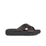 Geox Spherica EC6 Men's Sandals Breathable Ultra Cushioning Dark Brown Nappa Leather Urban Style Crossover Front Comfortable for Summer 41 Size Footwear
