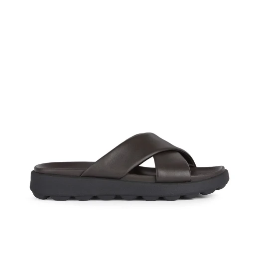 Geox Spherica EC6 Men's Sandals Dark Brown 40 Breathable Ultra Cushioning Urban Style Crossover Front Nappa Leather Summer Footwear - Geox - Image 2