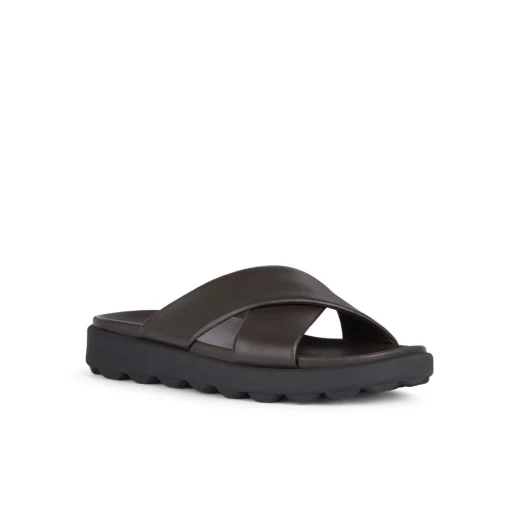 Geox Spherica EC6 Men's Sandals Dark Brown 42 Breathable Ultra Cushioning Urban Style Crossover Front Nappa Leather Summer Footwear Comfortable for Hot Days - Geox - Image 3