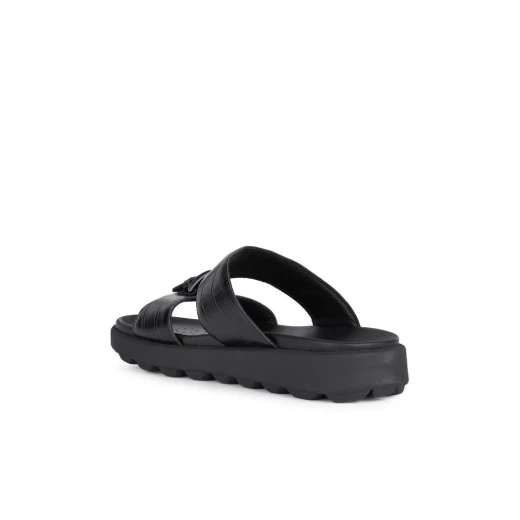 Geox Spherica EC6 Men's Sandal Breathable Ultra Cushioning Printed Leather with Metal Detail Size 42 Black Perfect for Summer Light Foot Feel - Image 5