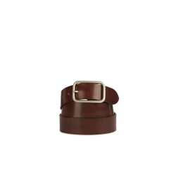 Geox Men's Cognac Leather Belt 110cm with Rounded Metal Buckle for Casual Wear, Aged Leather Design, and Everyday City Styling, U45K5D.00064.C6054, Width 3.5cm