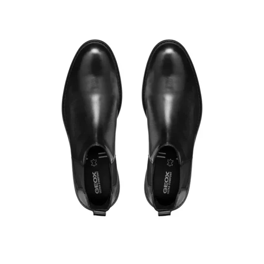 Geox Walk Pleasure Men's Ankle Boots in Black Leather, Size 44, Featuring Comfortable Chelsea Boot Design, Superior Cushioning, and Plain Leather Upper, Perfect for All Day Wear - Geox - Image 7