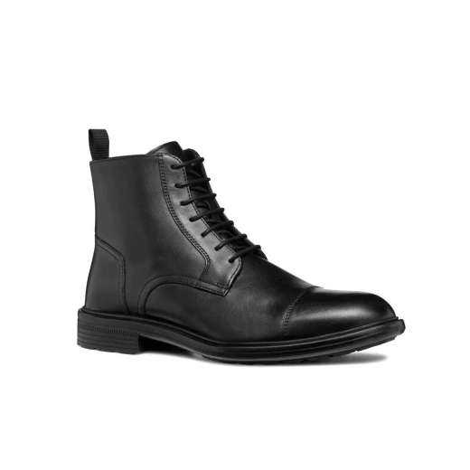 Geox Walk Pleasure Men's Black Leather Ankle Boots Size 41 Lace Up Design Comfortable for Office Wear Formal Engagements Superior Cushioning and Fast Delivery - Geox - Image 4