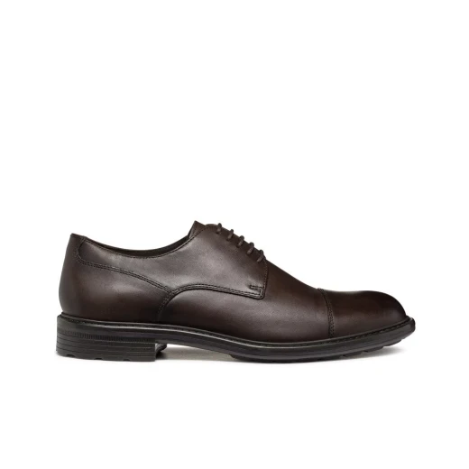 Walk Pleasure Man Formal Leather Shoes Coffee Brown Size 41 Lightweight Cushioning for Men's Footwear Perfect for Special Occasions and Business Engagements Elegant Design - Geox - Image 2