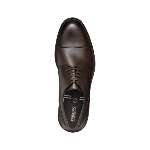Walk Pleasure Man Formal Leather Shoes Coffee Brown 44, Lightweight Cushioned Design, Suitable for Special Occasions and Business Engagements, Impeccable Elegance - Geox - Image 4