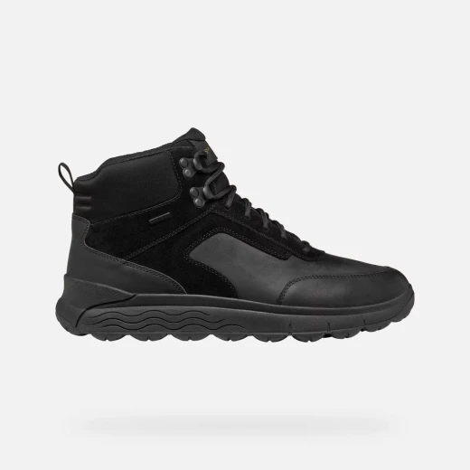 Geox Spherica 4x4 ABX Waterproof Ankle Boots for Men in Black, Crafted from Pull Up Leather and Suede, Size 40, Sporty Style with Contemporary Design - Geox - Image 11