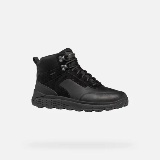 Geox Spherica 4x4 ABX Waterproof Ankle Boots for Men in Black, Crafted from Pull Up Leather and Suede, Size 40, Sporty Style with Contemporary Design - Geox - Image 6