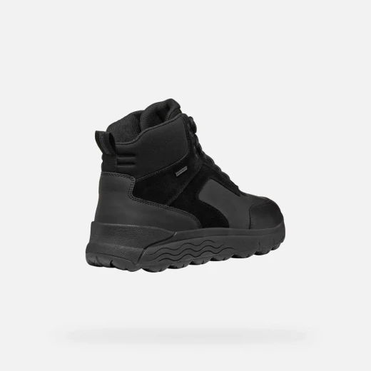 Geox Spherica 4x4 ABX Men's Waterproof Ankle Boots Black Crafted From Pull Up Leather and Suede Sporty Stylish Cushioned for Comfort Sizes Available 44 Winter Wear - Image 7