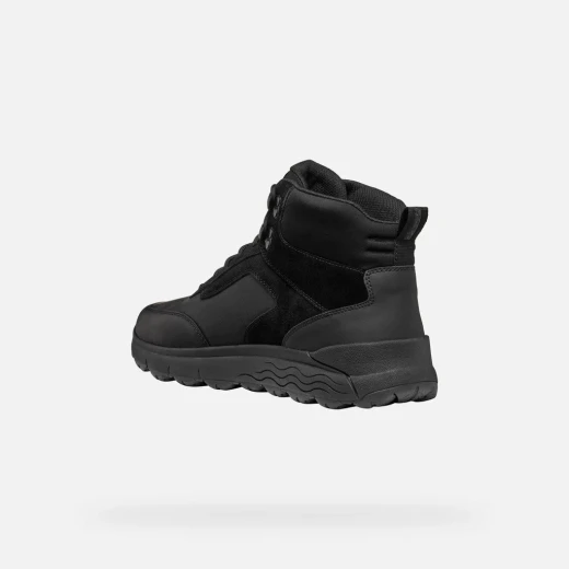 Geox Spherica 4x4 ABX Men's Waterproof Ankle Boots Black Pull Up Leather Suede Sporty Stylish Cushioned 46 Size Comfortable Winter Footwear Breathable U46FDB.0FF22.C9999 - Image 8