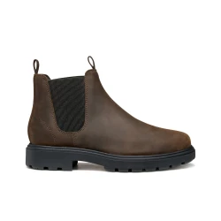 Geox Spherica EC7 Men's Ankle Boot in Coffee Brown, Breathable Leather Upper, Ultra Cushioning Sole, Modern City Style, Size 42, Ultimate Comfort for Long Walks