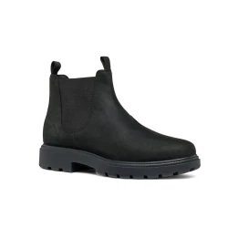 Geox Spherica EC7 Men's Ankle Boots in Black, Size 41, Featuring Breathable Leather, Exceptional Cushioning, and Effortless City Styling for Everyday Wear. Fast Delivery Available.