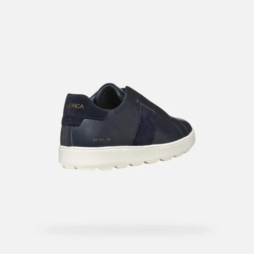 Geox Spherica ECUB-1 Men's Sneakers Navy Blue Italian Leather and Suede Low Cut 41. Superior Cushioning and Breathability for Everyday Comfort and Style - Geox - Image 8