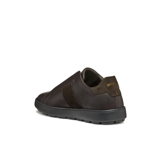 Geox Spherica ECUB-1 Men's Low Cut Sneakers Brown Leather Suede Upper Cushioned Breathable Style 46 European Size Designed In Italy Fast Delivery Easy Exchange - Geox - Image 3