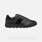Geox Spherica ECUB-1 Men's Sneakers Black Leather Suede U46GPD 40 Enhanced Breathability Cushioned Lightweight Everyday Style - Geox
