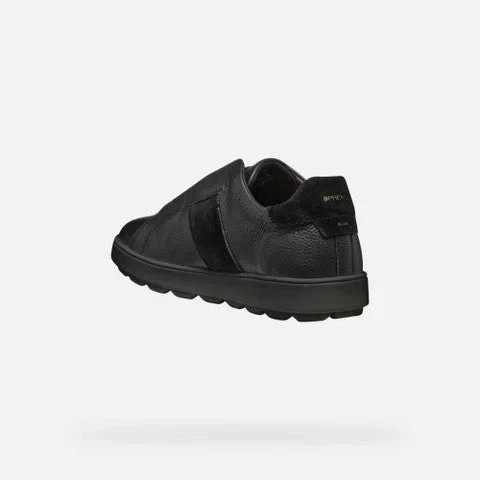 Geox Spherica ECUB-1 Men's Sneakers Black Leather Suede U46GPD 40 Enhanced Breathability Cushioned Lightweight Everyday Style - Geox - Image 3