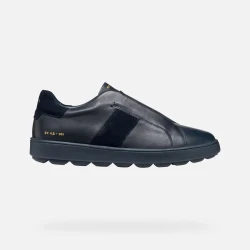 Geox Spherica ECUB-1 Men's Sneaker Navy 41 Breathable Cushioning Italian Design Waxed Leather Suede Detailing Comfortable Urban Style Day-to-Day Wear U46GPD.0CL22.C4002