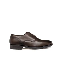Geox Walk Pleasure F Men's Derby Shoes in Brown, Lace Up Low Cut Design, Provides Comfort, Breathability, and Cushioning, Ideal for Business and Formal Wear, Available in Size 41