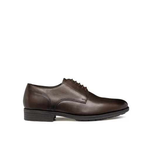 Geox Walk Pleasure F Men's Derby Shoe Brown Leather Lace Up 46 Size Comfortable Breathable Cushioned Formal Business Wear Elegant Design Fast Delivery Easy Exchange - Geox - Image 5