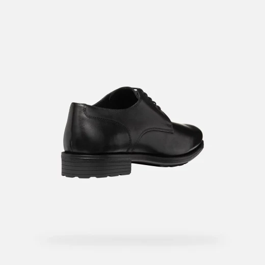 Geox Walk Pleasure F Men's Derby Shoe Black Leather Lace Up Comfort Breathable Cushioning For Business and Formal Wear Size 45 - Geox - Image 4