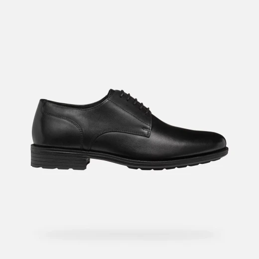 Geox Walk Pleasure F Men's Derby Shoe Black Leather Lace Up Comfort Breathable Cushioning For Business and Formal Wear Size 45 - Geox - Image 6