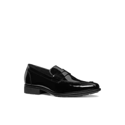 Geox Walk Pleasure F Men's Loafer Black Patent Leather Formal Classic Style Ultra Cushioning Breathable Loafer Size 45 Perfect for City Styling and Parties