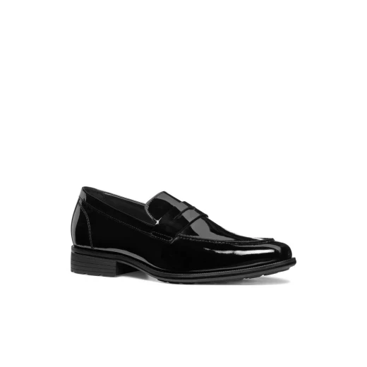 Geox Walk Pleasure F Men's Loafer Black Patent Leather Formal Classic Style Ultra Cushioning Breathable Loafer Size 45 Perfect for City Styling and Parties - Geox - Image 2