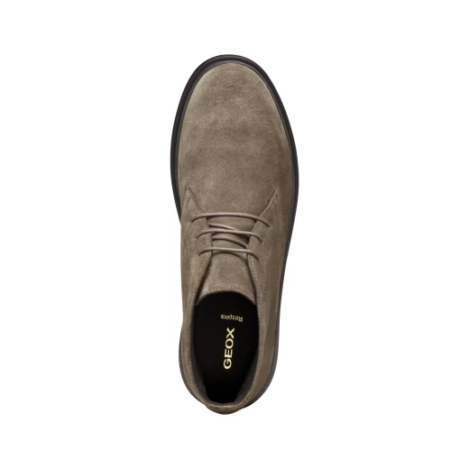 Massimiano Men's Suede Ankle Boots Taupe 42 Breathable Lace Up - Geox - Image 12