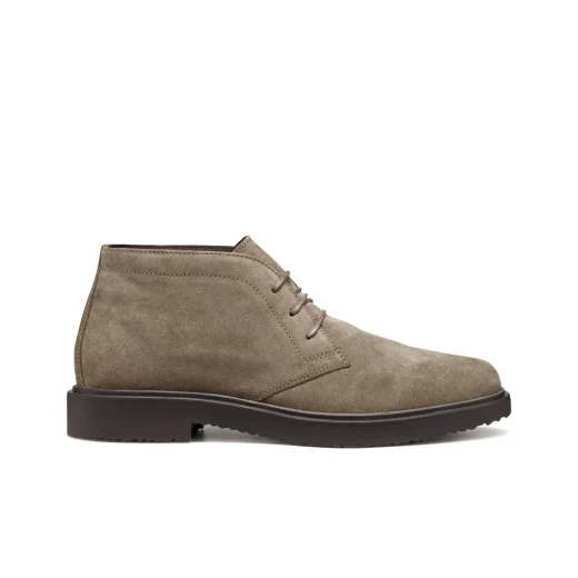 Massimiano Men's Suede Ankle Boots Taupe 42 Breathable Lace Up