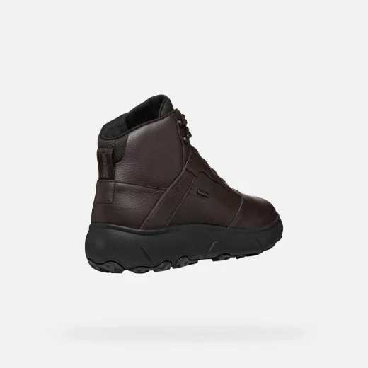 Geox Nebula+Grip ABX Men's Ankle Boots Waterproof Breathable Design Tumbled Leather Grip Sole Size 40 Coffee Color Perfect for Everyday Wear and Travel - Geox - Image 13