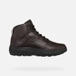 Geox Nebula+Grip ABX Men's Ankle Boots Waterproof Breathable Design Tumbled Leather Grip Sole Size 40 Coffee Color Perfect for Everyday Wear and Travel - Geox