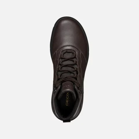Geox Nebula+Grip ABX Men's Ankle Boots Waterproof Breathable Design Tumbled Leather Grip Sole Size 40 Coffee Color Perfect for Everyday Wear and Travel - Geox - Image 4