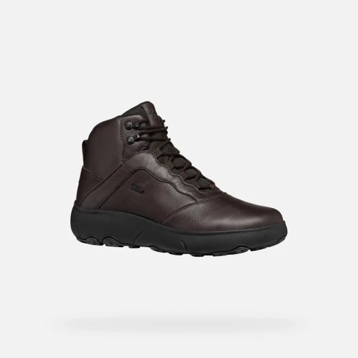 Geox Nebula+Grip ABX Men's Ankle Boots Waterproof Breathable Design Tumbled Leather Grip Sole Size 40 Coffee Color Perfect for Everyday Wear and Travel - Geox - Image 6