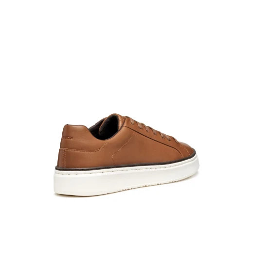 Zackerty Man Cognac Brown Leather Sneakers for Men Casual Style EU Size 40 Breathable and Comfortable Low Cut Design City Wear Fashionable Footwear U46HPA.00039.C6001 - Geox - Image 7