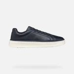 ZACKERTY Man Navy Blue Tumbled Leather Sneakers for Men Size 40: Comfortable, Breathable Low Cut Casual Shoes Ideal for City or Weekend Wear, Pristine Aesthetic - Geox