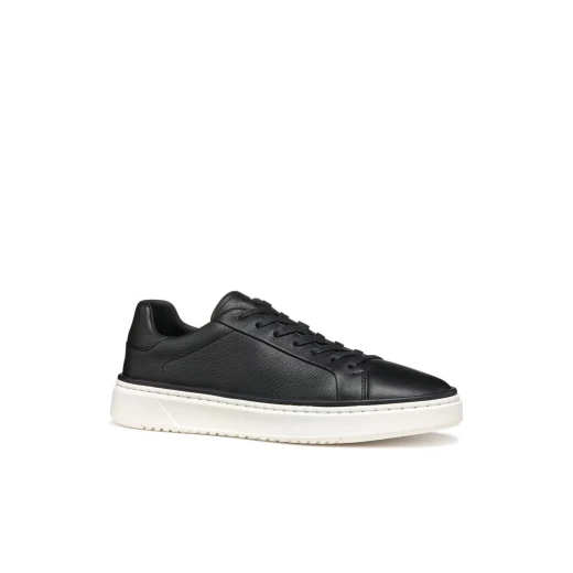 Zackerty Man Tumbled Leather Sneakers Black Size 40 Comfortable Breathable Low Cut Design Casual Refined Aesthetic Perfect For City Engagements Weekends Away - Geox - Image 12