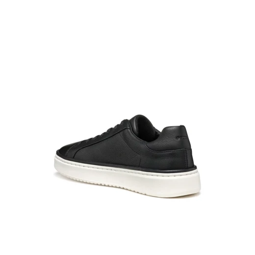 Zackerty Man Tumbled Leather Sneakers Black Size 40 Comfortable Breathable Low Cut Design Casual Refined Aesthetic Perfect For City Engagements Weekends Away - Geox - Image 8