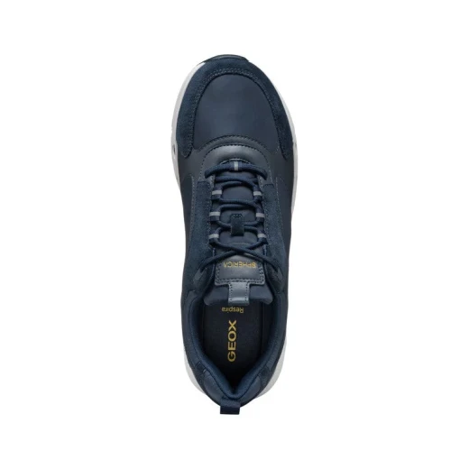 حذاء رياضي رجالي Geox Spherica ECUB-4 مقاس 41 باللون الكحلي، حذاء رياضي منخفض الرقبة، مبطن للغاية، مسامي، مصنوع من النايلون والجلد السويدي، نمط حضري نشط، تجربة مشي مريحة - جيوكس - Image 4