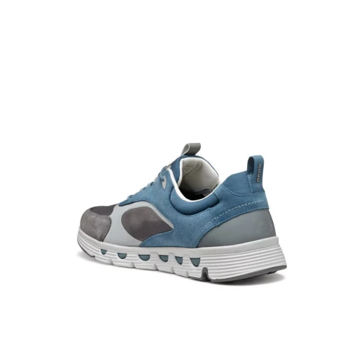 Geox Spherica ECUB-4 Men's Sneakers: Breathable Ultra-Cushioning Low-Cut Shoes in Dark Grey, Nylon and Suede, Size 40. Active Urban Style. - Geox - Image 3