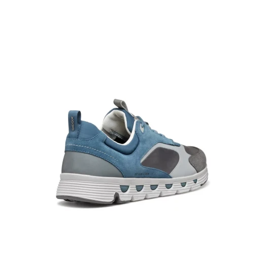 Geox Spherica ECUB-4 Men's Sneakers: Breathable Ultra-Cushioning Low-Cut Shoes in Dark Grey, Nylon and Suede, Size 40. Active Urban Style. - Geox - Image 7