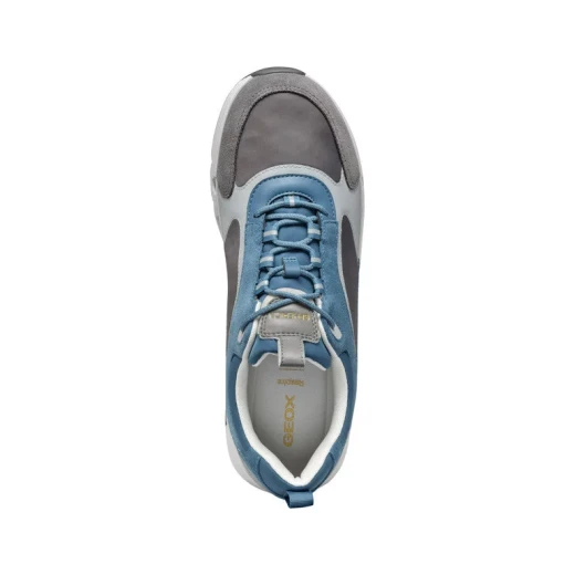 Geox Spherica ECUB-4 Men's Sneakers: Breathable Ultra-Cushioning Low-Cut Shoes in Dark Grey, Nylon and Suede, Size 40. Active Urban Style. - Geox - Image 9