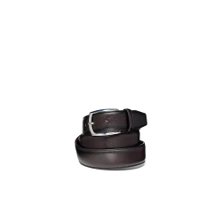 Geox Men's Brown Leather Belt 105cm Wide 3.5cm Casual Design Eco Printed Buckle Perfect For City Styling and Off Duty Looks