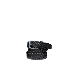 GEOX Men's BELT MAN Woven Leather Belt Black 105cm, Casual Accessory for Leisure Time Ensembles. Features a Metal Buckle. Easy Goods Exchange and Fast Delivery Available