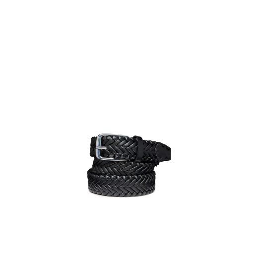 GEOX Men's BELT MAN Woven Leather Belt Black 105cm, Casual Accessory for Leisure Time Ensembles. Features a Metal Buckle. Easy Goods Exchange and Fast Delivery Available - Geox - Image 2
